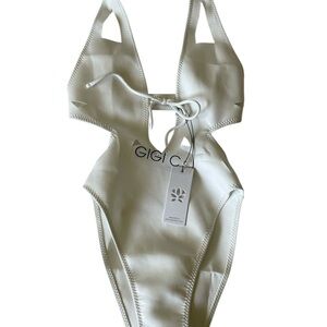 GIGI C Ivory Charlie Scuba Swimsuit NWT